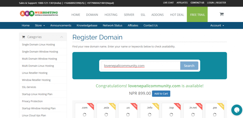 how to buy domain in Nepal
