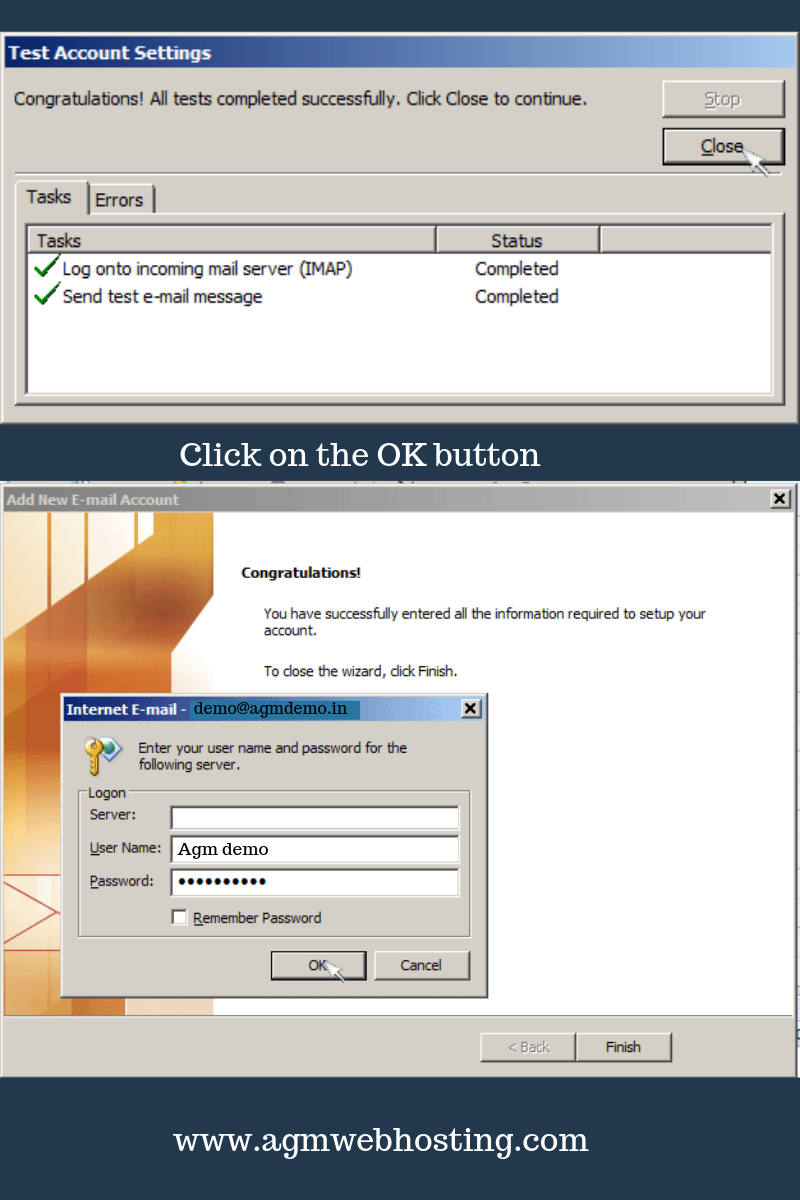 cpanel email setup for outlook 7