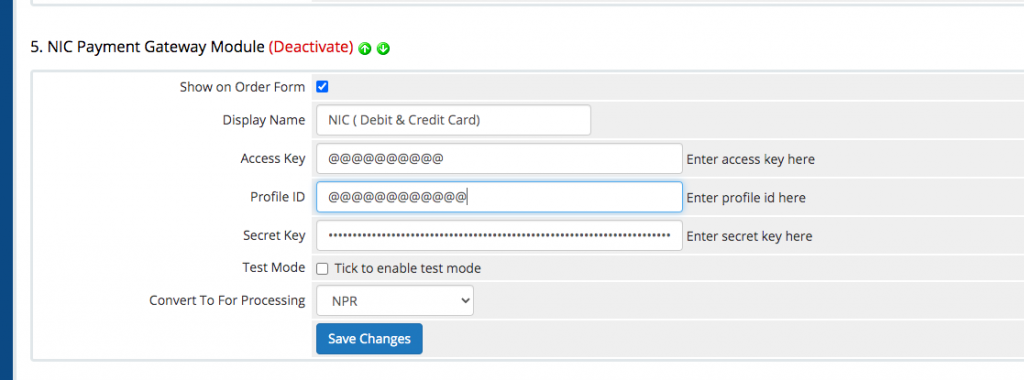 NIC ASIA Payment Gateway Module for WHMCS